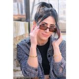 Caldini Kahverengi Desenli Kemik Polarize Retro CS030 C17 Kadın Güneş Gözlüğü