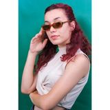 Caldini Kahverengi Kemik Polarize Retro CS003 C16 Kadın Güneş Gözlüğü