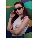 Caldini Siyah Kemik Polarize Retro CS010 C2 Kadın Güneş Gözlüğü - Mat Siyah