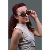 Caldini Siyah Kemik Polarize Retro CS046 C2 Kadın Güneş Gözlüğü - Mat Siyah