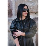 Caldini Siyah Metal Polarize CS101 C2 Kadın Güneş Gözlüğü - Mat Siyah