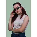 Caldini Turkuaz Kemik Polarize Retro CS046 C3 Kadın Güneş Gözlüğü - Lacivert
