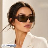 Caldini Unisex Gümüş Metal Polarize Güneş Gözlüğü CS100 C16 - Kahverengi