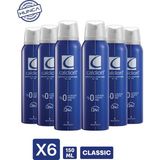 Caldion Erkek Deodorant Sprey 150 ml x 6 Adet 24 Saat Koruma Sağlayan Klasik Koku