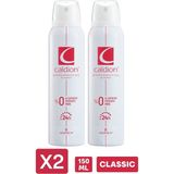 Caldion Kadınlar İçin 150 ml x 2 Pudrasız Sprey Deodorant 24 Saat Koruma Sağlar