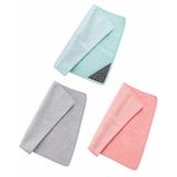 Calessier 3'lü Ovma Köşeli Mikrofiber Bez, Çift Yüzeyli Yıkanabilir Temizlik Bezi Seti, Mutfak, Banyo ve Tüm Yüzeyler İçin Günlük Temizlikte Pratik ve Etkili Çift Dokulu Ovma Panelli Bez