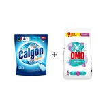 Calgon Çamaşır Makinesi Kireç Önleyici 250 G + Omo Renkliler ve Beyazlar Için Çamaşır Deterjanı 9 kg (2'li Set)