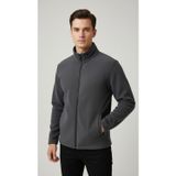 CALİA Erkek Antrasit Dik Yaka Tam Fermuarlı Fleto Cepli Kışlık Polar Sweatshirt Hırka