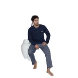 CALİA Erkek Penye Süprem Uzun Kol Pijama Takımı, Lacivert, XL