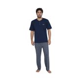 CALİA Erkek Yazlık Kısa Kol Penye Süprem Pijama Takımı, Lacivert, XL