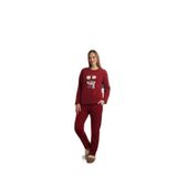 CALİA Kadın Kırmızı Polar Pijama Takımı, S/M Beden