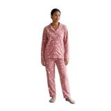 CALİA Kadın Önden Düğmeli Uzun Kollu Polar Peluş Pijama Takımı, Pembe, S