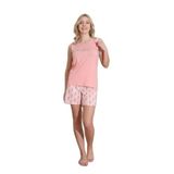 CALİA Kadın Somon Şortlu Pijama Takımı, S/M Beden