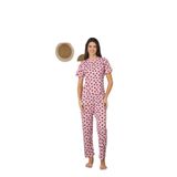 CALİA Kadın Yazlık Kısa Kol Penye Süprem Kumaş Pijama Takımı, Pembe Siyah, 2XL