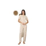 CALİA Kadın Yazlık Kısa Kol Penye Süprem Kumaş Pijama Takımı, Sarı Yıldızlı, 2XL