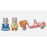 Calico Critters Husky Tandem Cycling Set Figür Oyuncak Seti