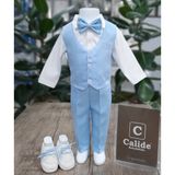 Calide Baby&Kids Erkek Bebek Kravat-Papyonlu Mevlüt Takımı - 3 Ay - Bebe Mavi