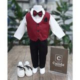 Calide Baby&Kids Erkek Bebek Kravat-Papyonlu Mevlüt Takımı - 3 Ay - Bordo - Siyah