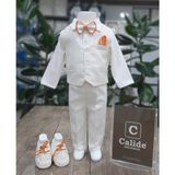 Calide Baby&Kids Erkek Bebek Kravat-Papyonlu Mevlüt Takımı - 3 Ay - Ekru - Turuncu