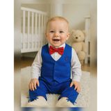 Calide Baby&Kids Erkek Bebek Kravat-Papyonlu Mevlüt Takımı - 3 Ay - Saks - Kırmızı