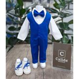 Calide Baby&Kids Erkek Bebek Kravat-Papyonlu Mevlüt Takımı - 3 Ay - Saks