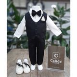 Calide Baby&Kids Erkek Bebek Kravat-Papyonlu Mevlüt Takımı - 3 Ay - Siyah