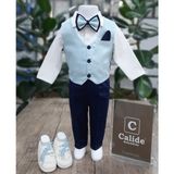 Calide Baby&Kids Erkek Bebek Kravat-Papyonlu Mevlüt Takımı - 3 Ay - Su Yeşili - Lacivert
