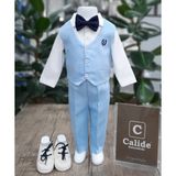 Calide Baby&Kids Erkek Bebek Kravat-Papyonlu Mevlüt Takımı - 6 Ay - Bebe Mavi - Lacivert