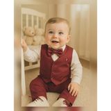 Calide Baby&Kids Erkek Bebek Kravat-Papyonlu Mevlüt Takımı - 6 Ay - Bordo
