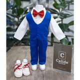 Calide Baby&kids Erkek Bebek Kravat-Papyonlu Mevlüt Takımı - 6 Ay - Saks - Kırmızı