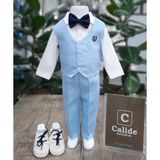 Calide Baby&Kids Erkek Bebek Kravat-Papyonlu Mevlüt Takımı - 9 Ay - Bebe Mavi - Lacivert
