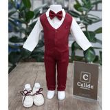 Calide Baby&Kids Erkek Bebek Kravat-Papyonlu Mevlüt Takımı - 9 Ay - Bordo