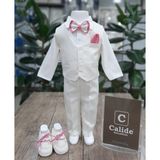 Calide Baby&Kids Erkek Bebek Kravat-Papyonlu Mevlüt Takımı - 9 Ay - Ekru - Pembe