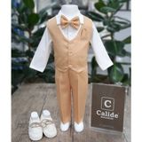 Calide Baby&Kids Erkek Bebek Kravat-Papyonlu Mevlüt Takımı - 9 Ay - Hardal