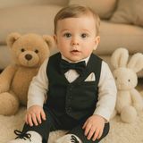 Calide Baby&Kids Erkek Bebek Kravat-Papyonlu Mevlüt Takımı - 9 Ay - Siyah
