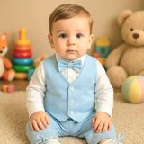 Calide Baby&kids Erkek Bebek Kravat - Papyonlu Mevlüt Takımı - Bebe Mavi - 12 Ay