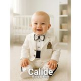 Calide Baby&Kids Erkek Bebek Mevlüt Takımı - Ceketli & Şapkalı - Özel Gün Kıyafeti - 7'li Set - 3 Ay - Ekru