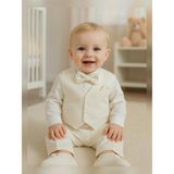 Calide Baby&Kids Erkek Bebek Mevlüt Takımı - Papyon & Kravatlı - Özel Gün Kıyafeti - 7'li Set - Ekru - 9 Ay