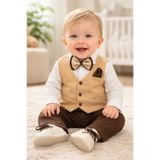 Calide Baby&Kids Erkek Bebek Papyon & Kravatlı Özel Gün Kıyafeti - 7'li Set Mevlüt Takımı - 1 Yaş Doğum Günü