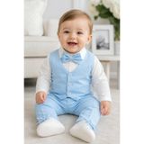 Calide Baby&Kids Erkek Bebek Papyonlu & Kravatlı Özel Gün Kıyafeti - 1 Yaş Doğum Günü - 7'li Set Mevlüt Takımı