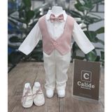 Calide Baby&Kids Erkek Bebek U Yaka-Papyonlu Mevlüt Takımı - 0 - 3 Ay - Pudra