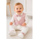 Calide Baby&Kids U Yaka Papyonlu Erkek Bebek Özel Gün Kıyafeti - 6'lı Set Bebek Mevlüt Takımı