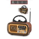 Calido Elektronik Rt-840 Bluetooth Usb Sd Destekli Fm Radyo Şarjlı 3 Bant Nostaljik Müzik Kutusu Mp3 Fm Aux Ahşap