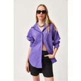 CALİENTE Oversize Basic Gömlek Lila