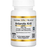 California Gold Nutrition Antarctic Krill Oil, Omega-3 Phospholipids Complex With Astaxanthin, Natural Strawberry And Lemon Flavor, 500 Mg, 30 Fish Gelatin Softgels