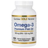 California Gold Nutrition, Omega-3 Premium Balık Yağı, Balık Jelatinli 100 Yumuşak Kapsül (Her Biri 1.100 Mg)