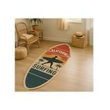 California Retro Surf Tahtası Şeklinde Dokuma Taban Halı, 292 Yng, 80X220 Cm