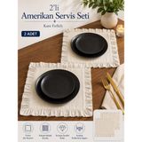 Calina Home 2’li Beyaz Fırfırlı Amerikan Servis Seti Masalara Kare/supla - 38 x 38 cm