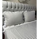 Calina Home Gri Renkli Fırfırlı Nevresim Takımı - 200 x 225 cm
