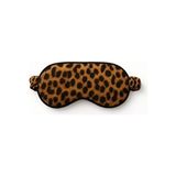 Calina Home Leopar Pamuk-Saten Göz Bandı, Uyku Maskesi %100 Işık Engelleme Özelliği ile Ergonomik Tasarım - Kahverengi